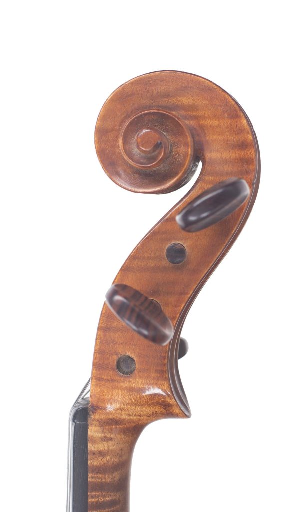 Violin by Jenny Bailly, Paris, circa 1900 — scroll