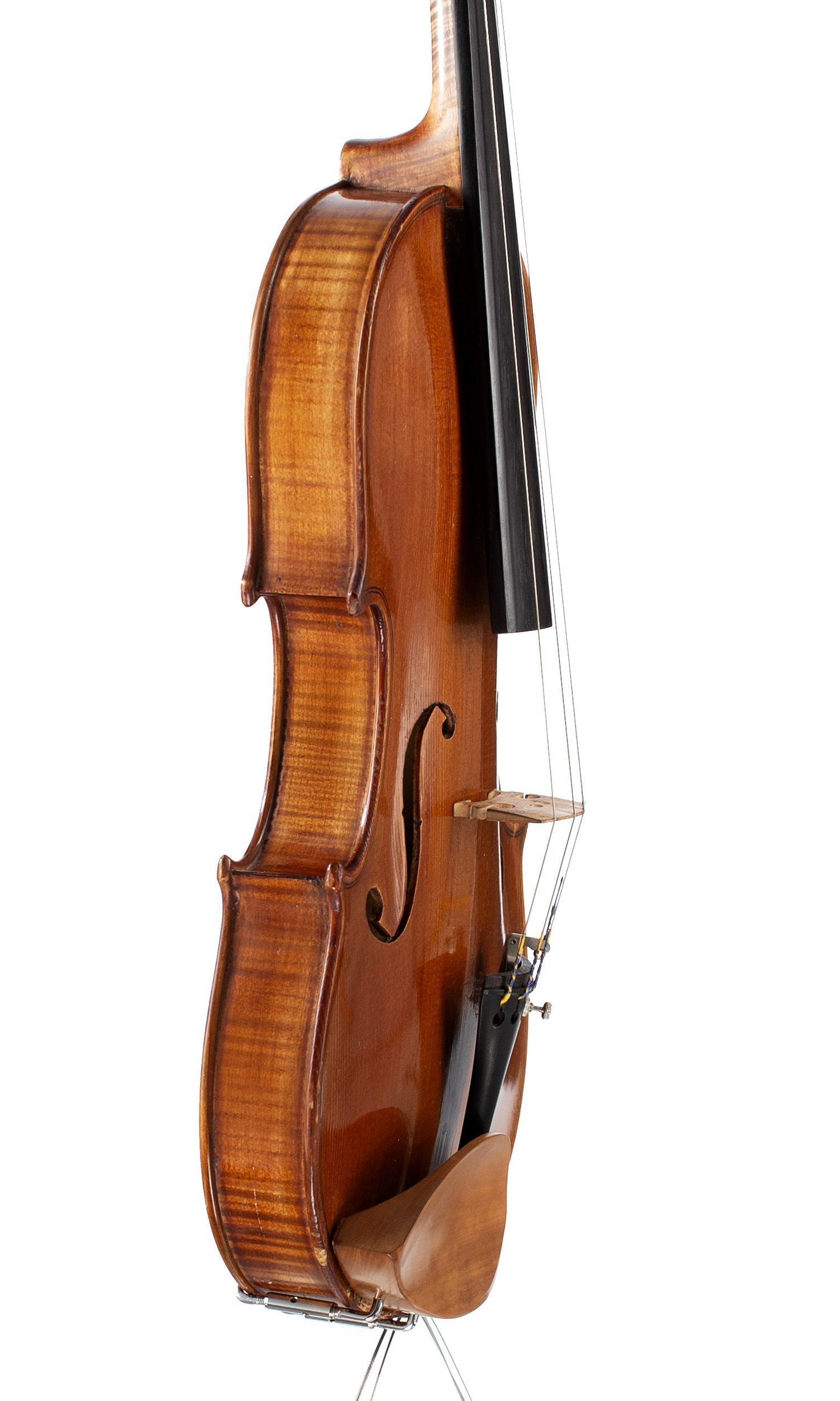 Violin by Jenny Bailly, Paris, circa 1900 — angled view, 70°