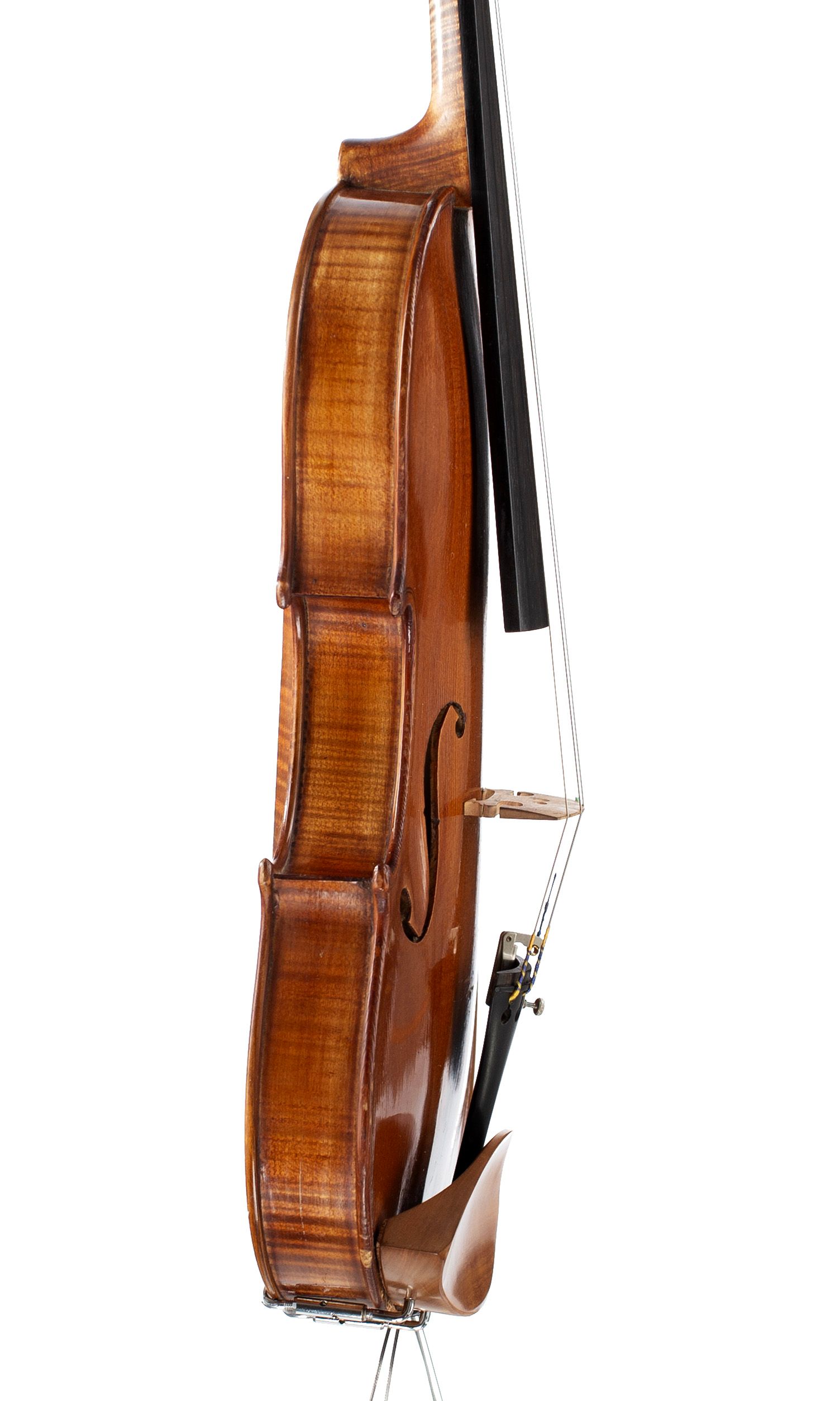 Violin by Jenny Bailly, Paris, circa 1900 — angled view, 80°