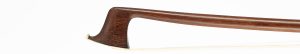A nickel-mounted violin bow by Pierre Cuniot, France, circa 1880 — head and frog