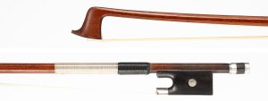 A silver-mounted violin bow by Louis Bazin, France, circa 1930 — head and frog
