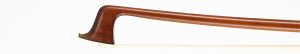 A nickel-mounted violin bow by Louis Bazin, France, circa 1930 — head and frog