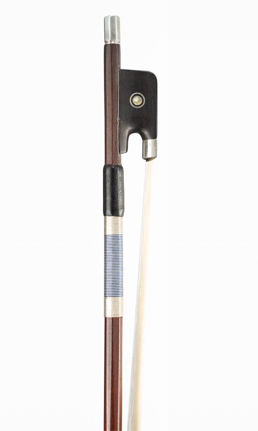 A silver-mounted violin bow by Morizot frères, France, circa 1995 — frog detail