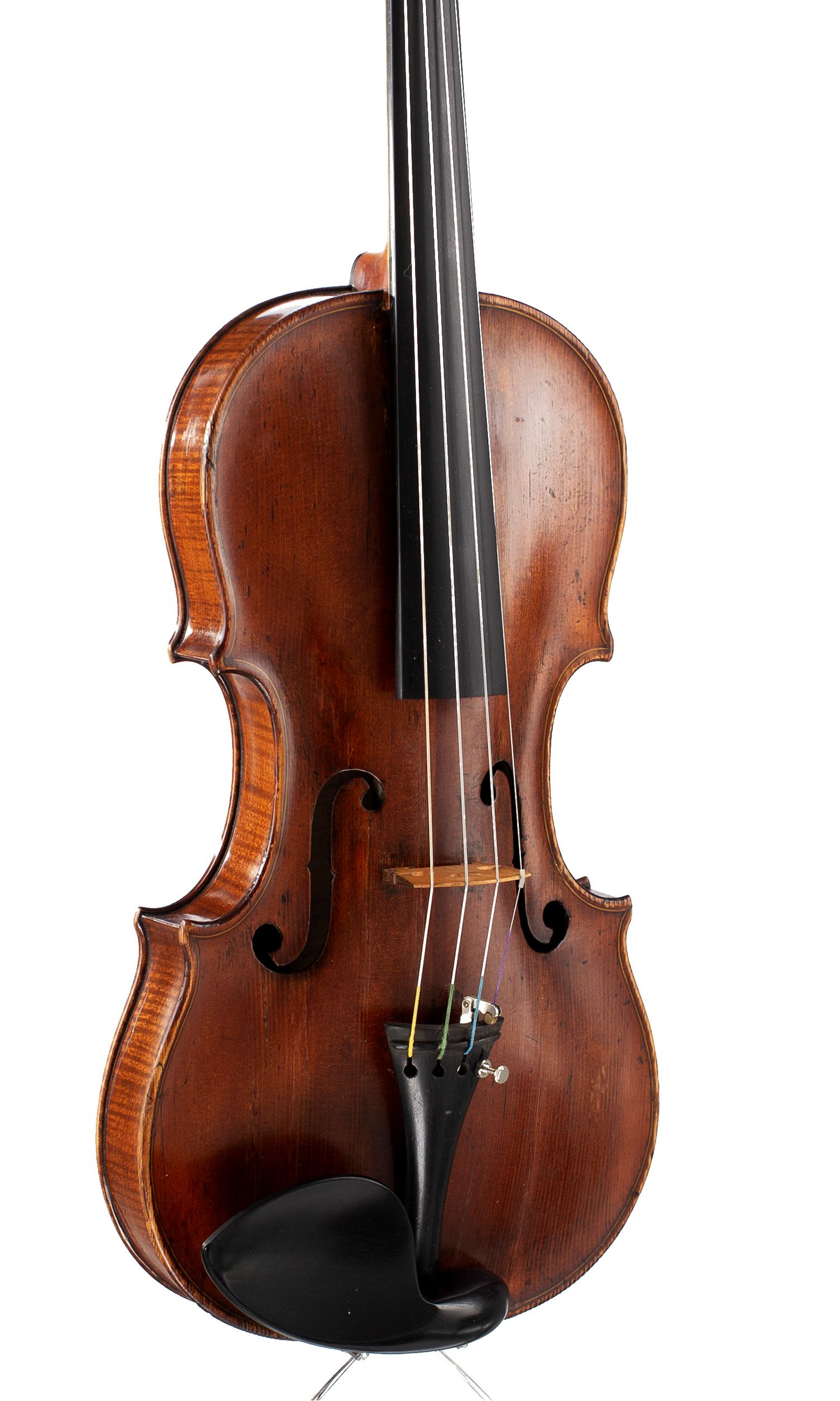 Violin by Richard Duke, London, circa 1760 — angled view, 30°