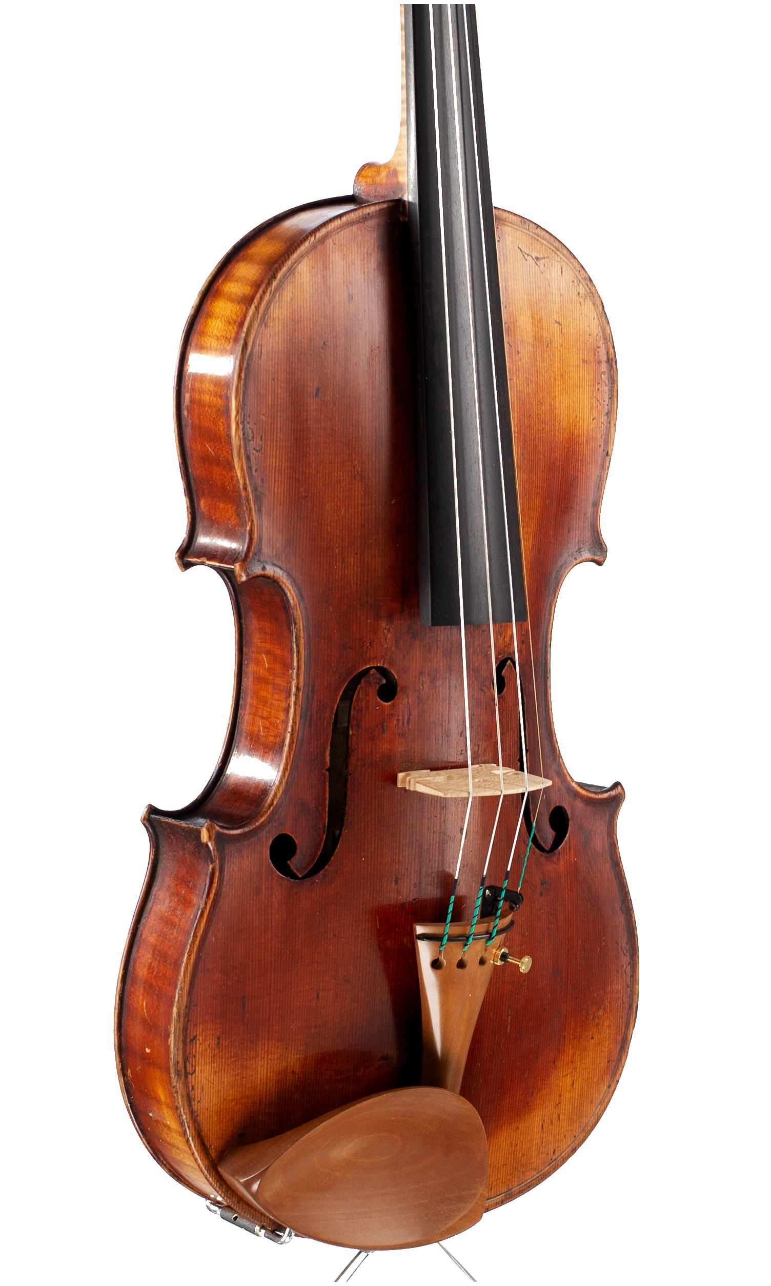 Violin by Justin Derazey, Mirecourt, 1859 — angled view, 40°
