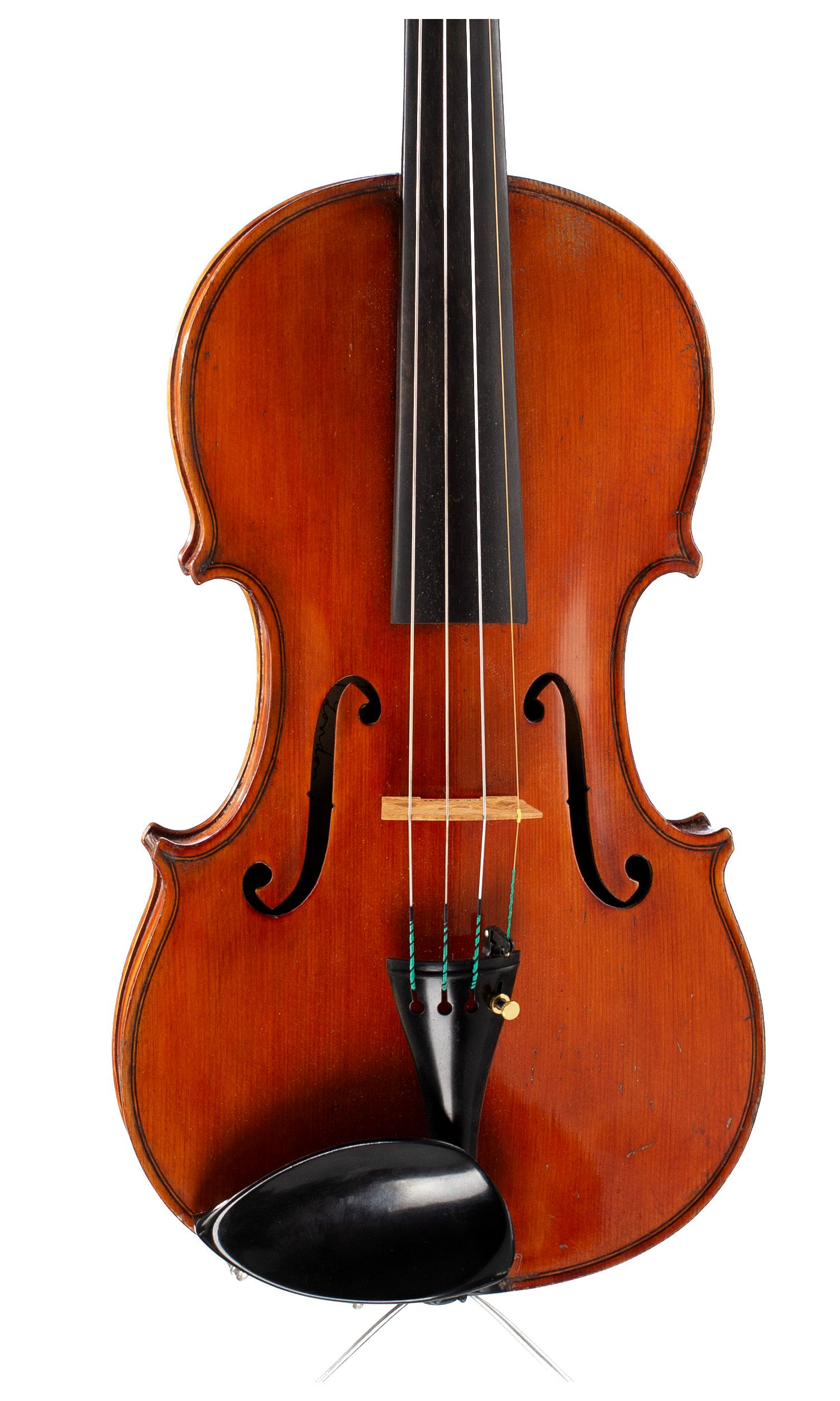 Violin by Edwin Whitmarsh, London, 1922 — angled view, 10°