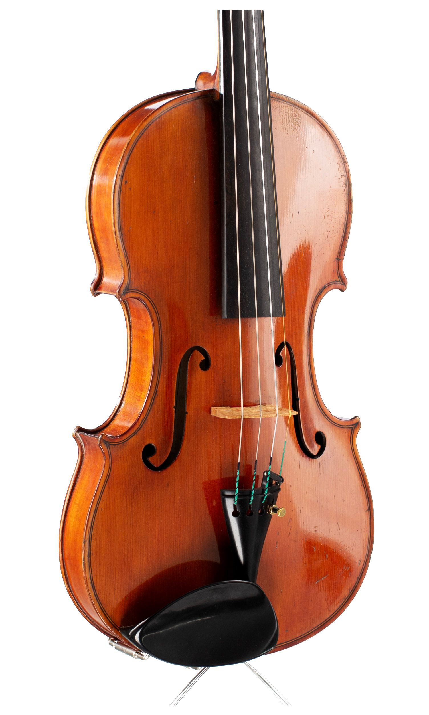 Violin by Edwin Whitmarsh, London, 1922 — angled view, 30°
