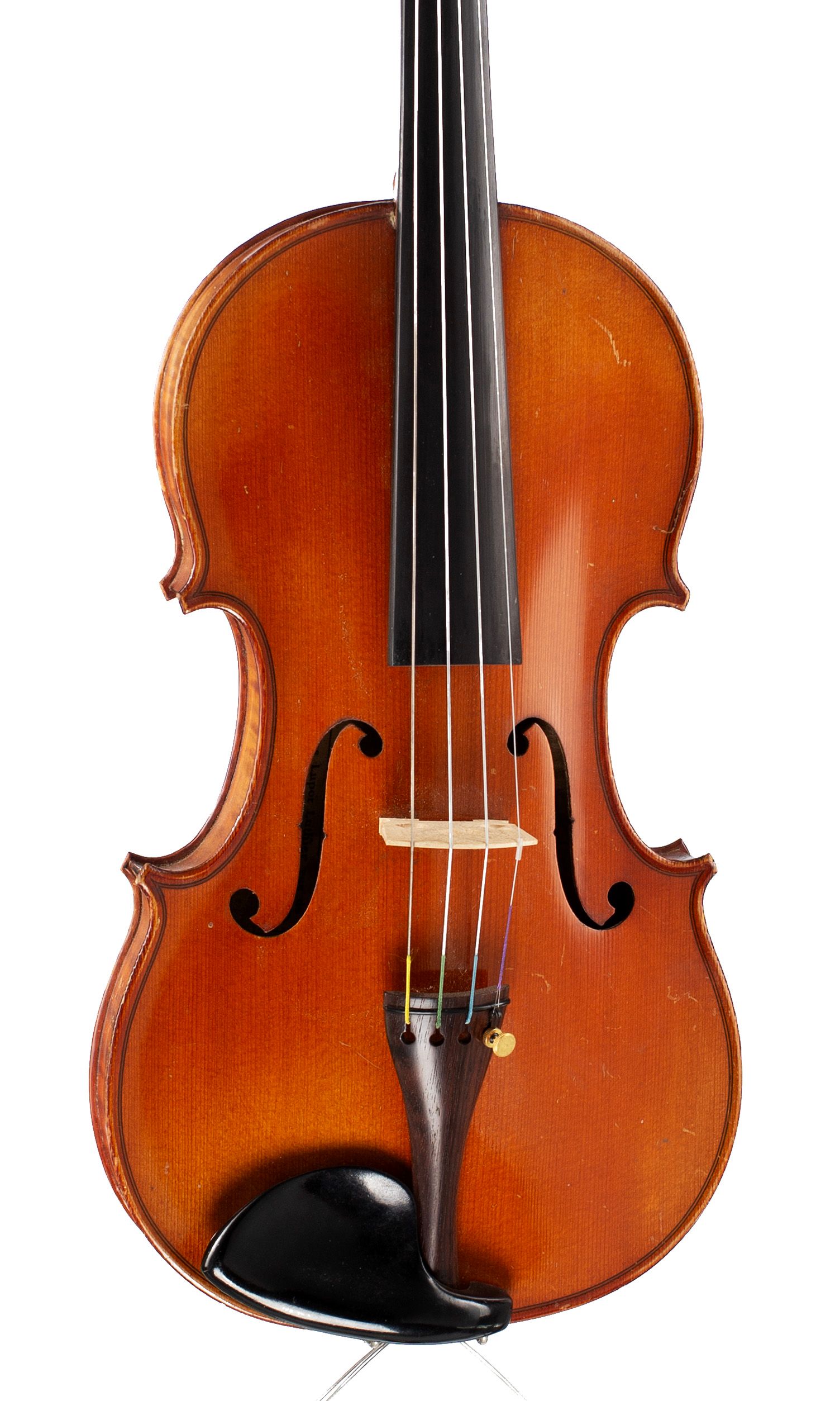 Violin, Workshop of Jérôme Thibouville-Lamy, Mirecourt, circa 1920 — angled view, 10°