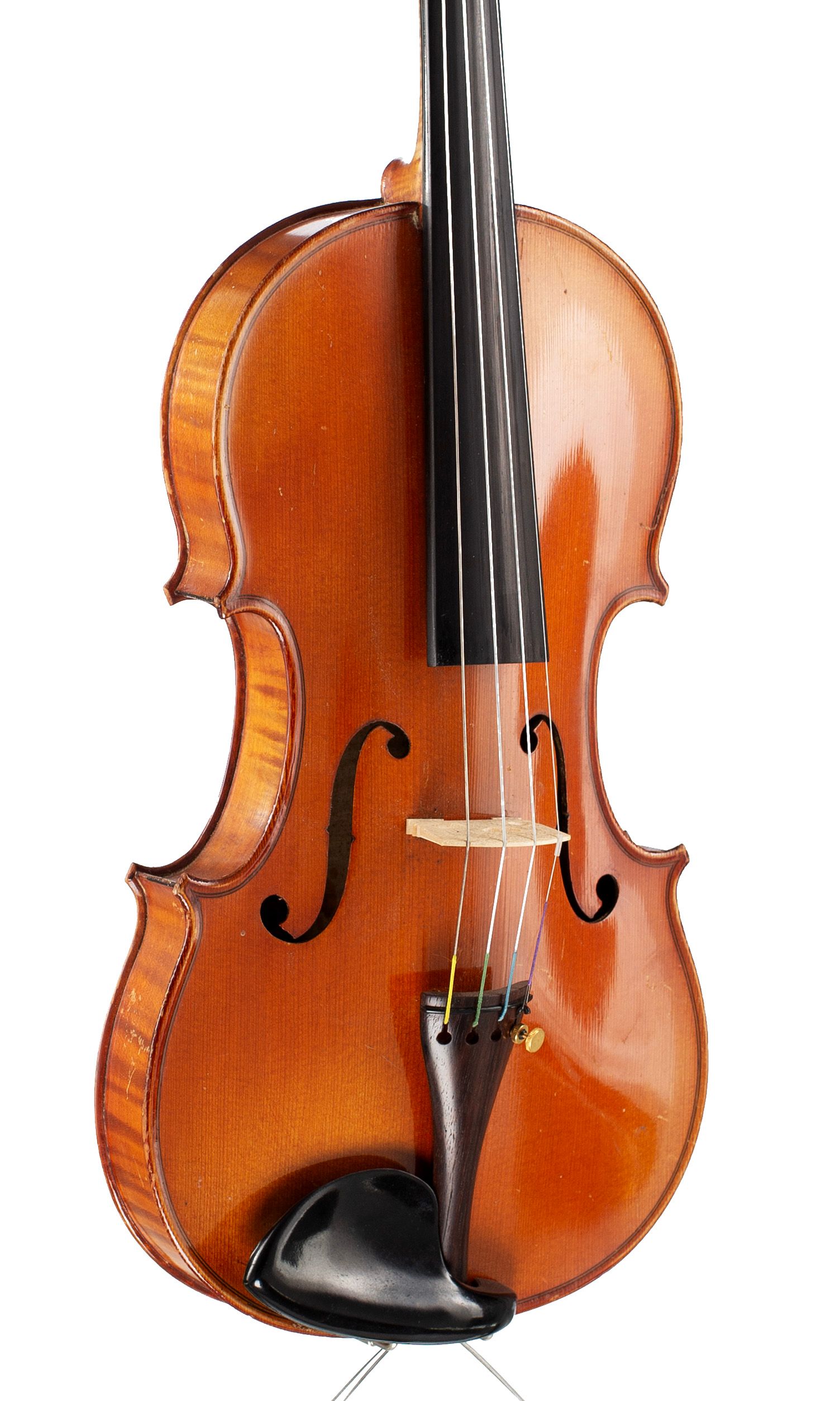 Violin, Workshop of Jérôme Thibouville-Lamy, Mirecourt, circa 1920 — angled view, 30°