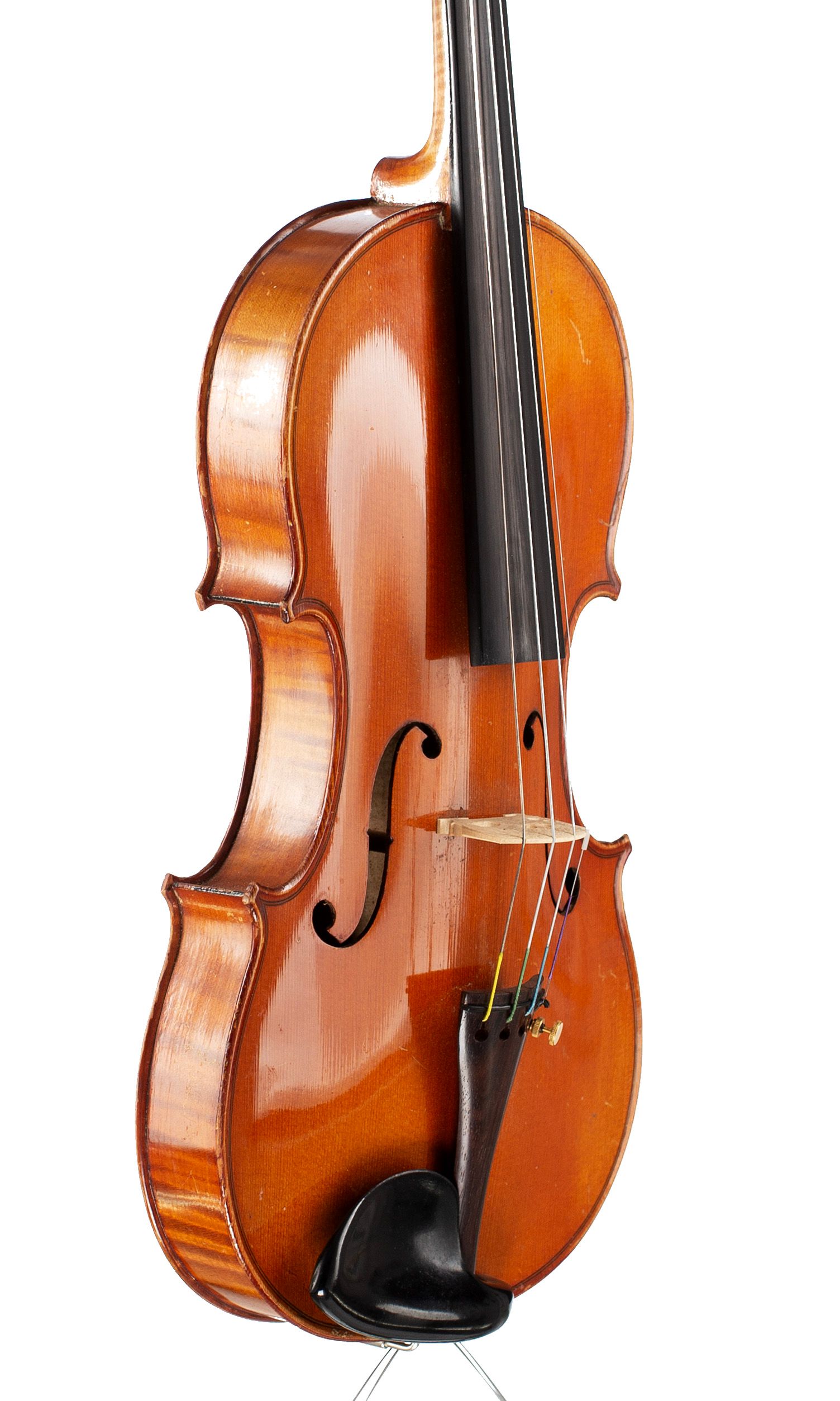 Violin, Workshop of Jérôme Thibouville-Lamy, Mirecourt, circa 1920 — angled view, 50°