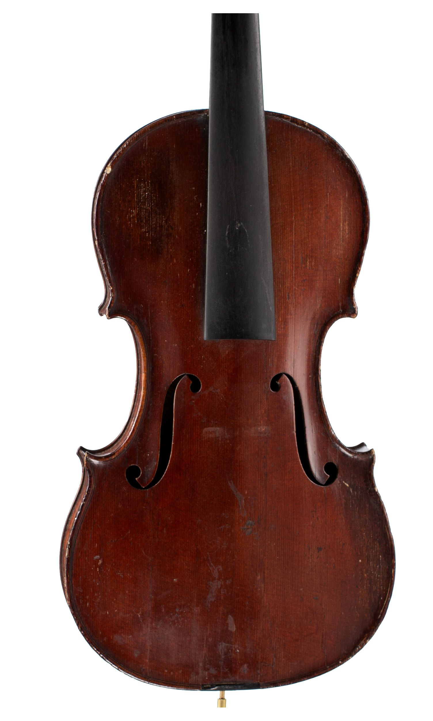 Violin by Alfred Vincent, London, 1928 — angled view, 10°