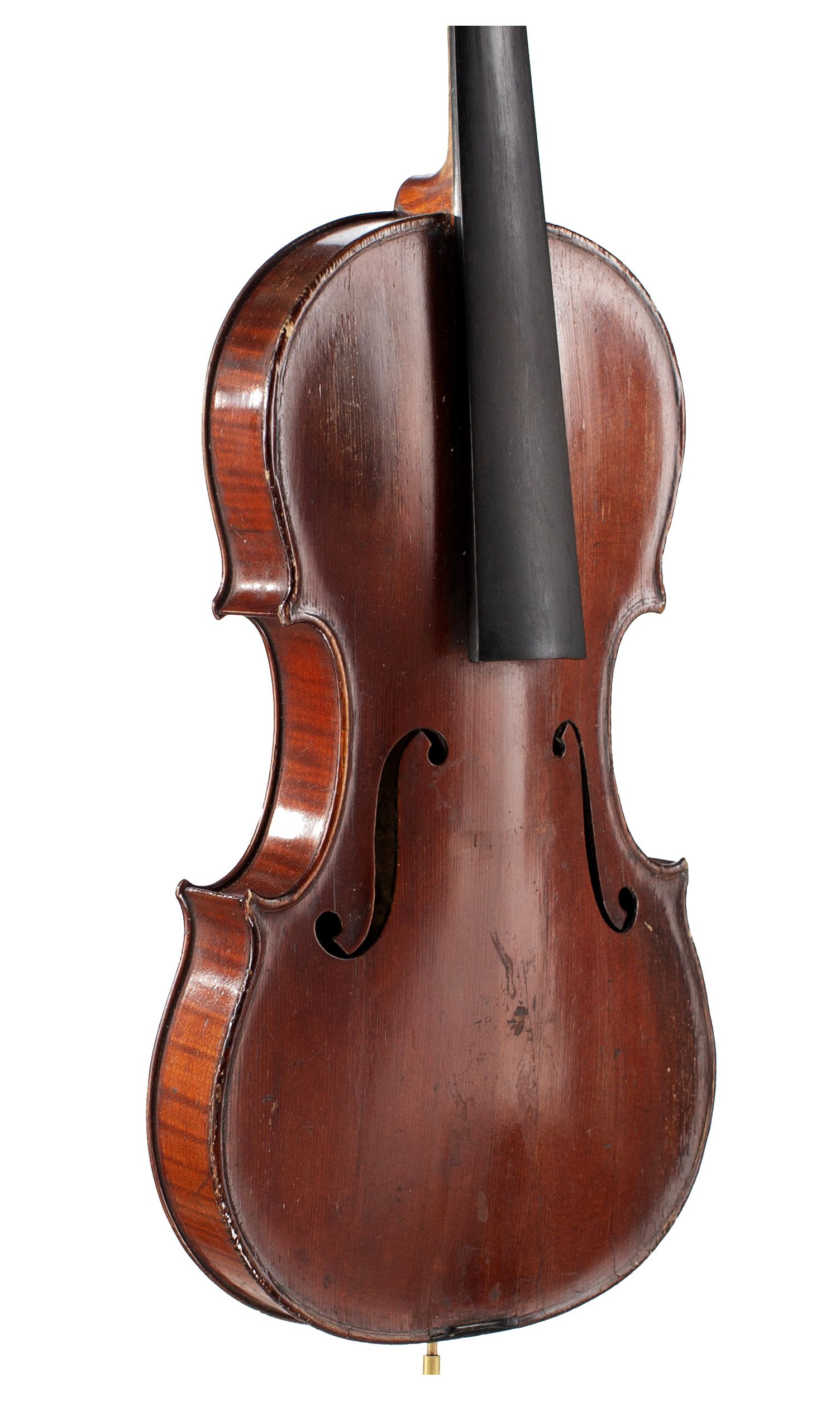 Violin by Alfred Vincent, London, 1928 — angled view, 40°