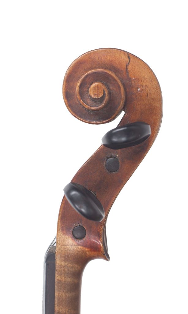 Violin by George Dykes, Leeds, circa 1900 — scroll