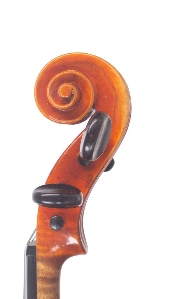 Violin by Paolo De Barbieri, Genova, 1930 — scroll