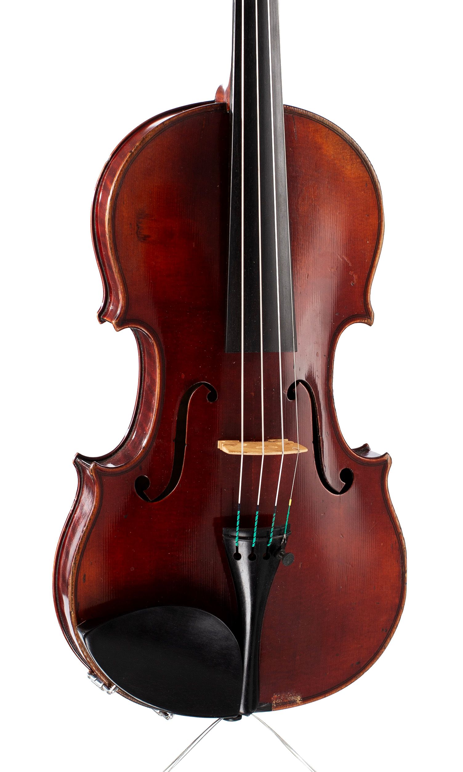 Violin by Joseph Hel, Lille, 1901 — angled view, 20°