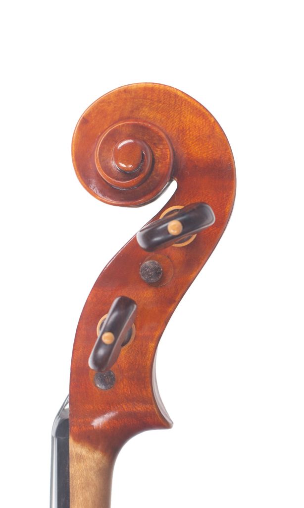 Violin by Cesare Maggiali, Genoa, 1963 — scroll
