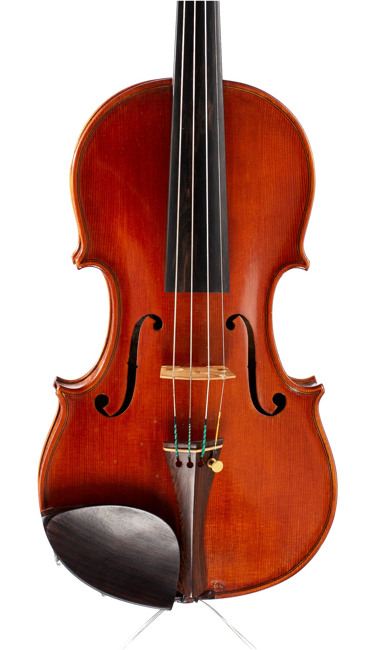 Violin by Cesare Maggiali, Genoa, 1963 — angled view, 10°
