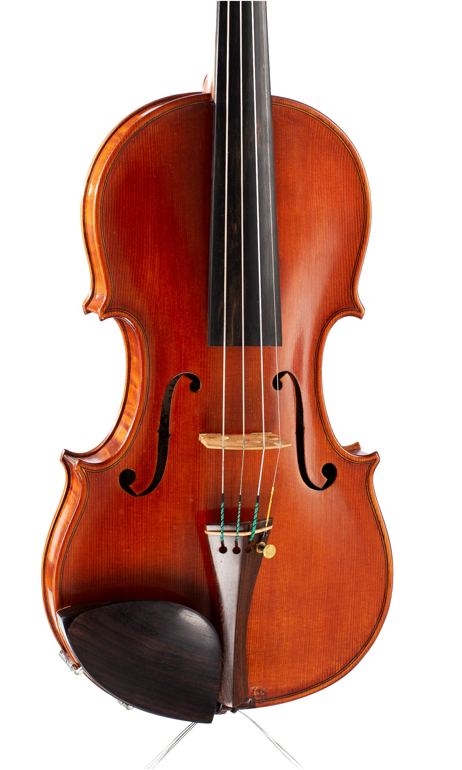 Violin by Cesare Maggiali, Genoa, 1963 — angled view, 20°