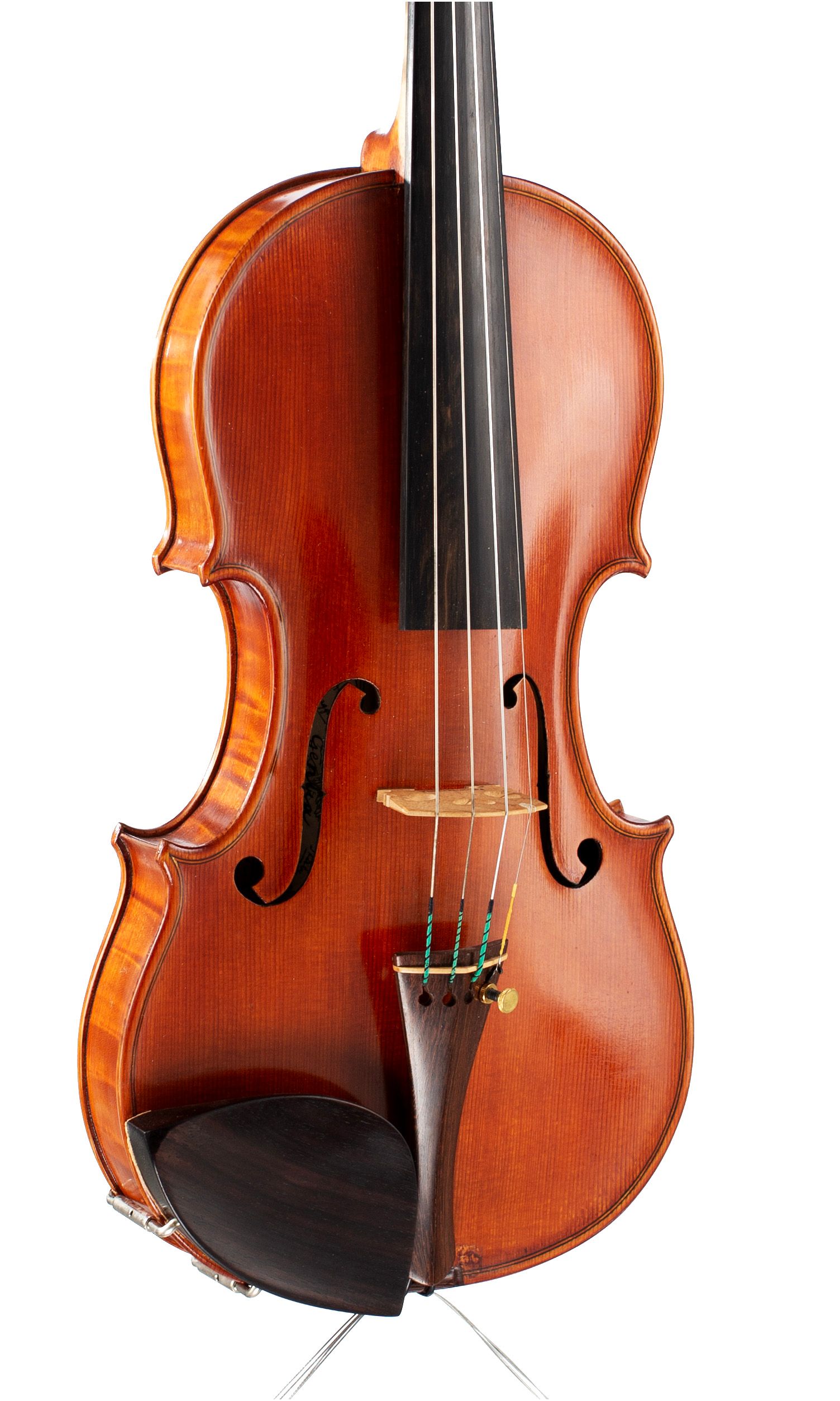 Violin by Cesare Maggiali, Genoa, 1963 — angled view, 30°