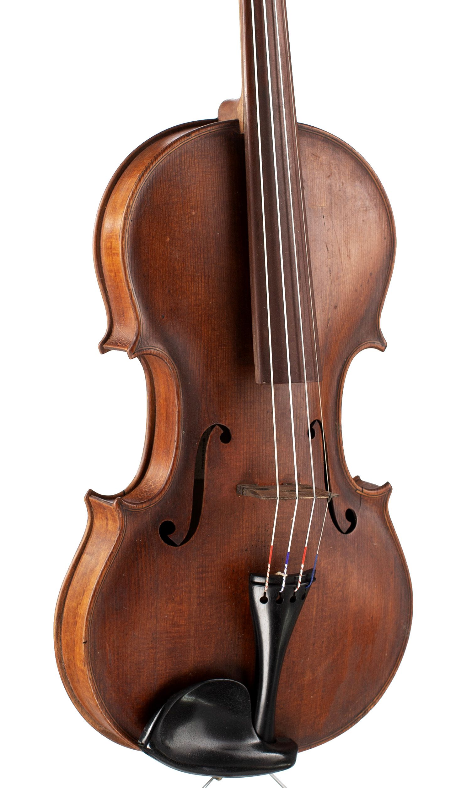 Violin by David R. Buchanan, 1943 — angled view, 20°