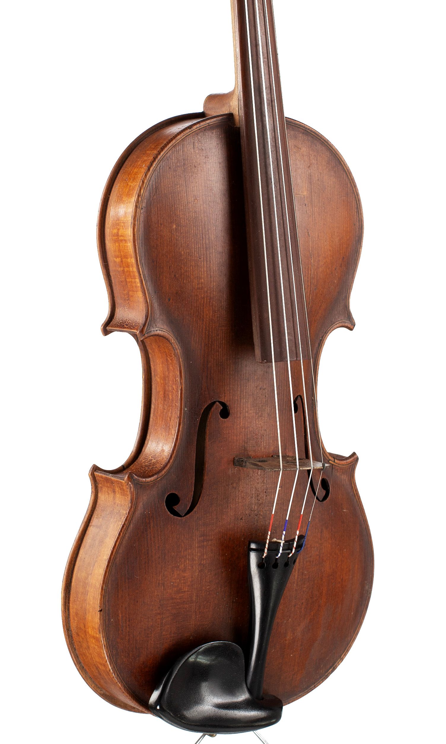 Violin by David R. Buchanan, 1943 — angled view, 30°