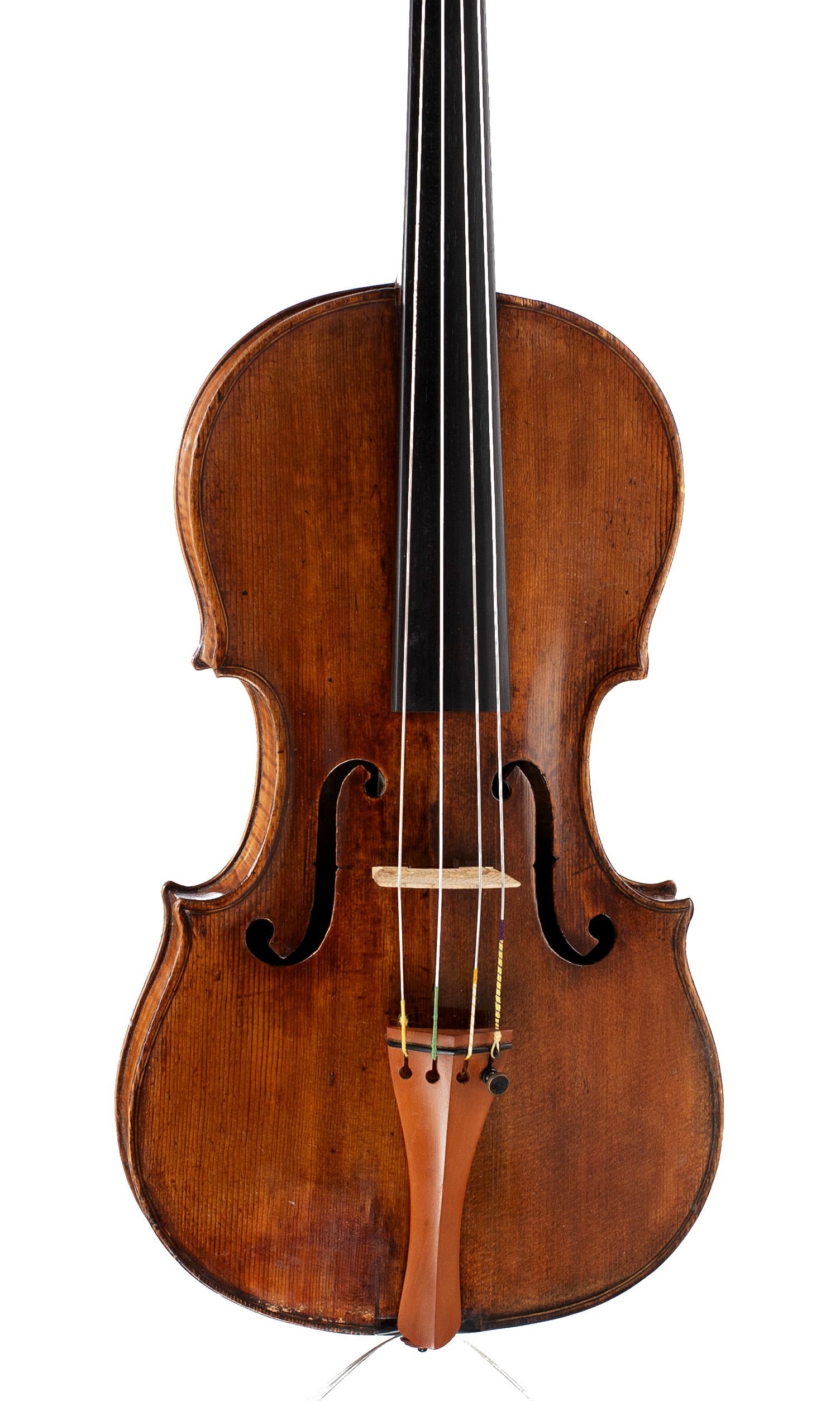 Violin by Carlo Antonio Testore, Milan, circa 1730 — angled view, 10°