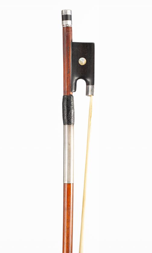 A silver-mounted violin bow by F. N. Voirin, Paris — frog detail