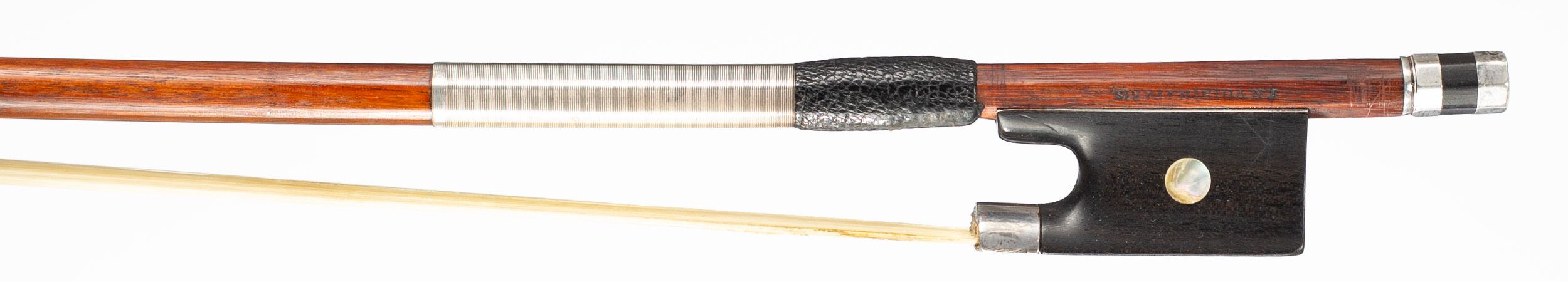 A silver-mounted violin bow by F. N. Voirin, Paris — frog