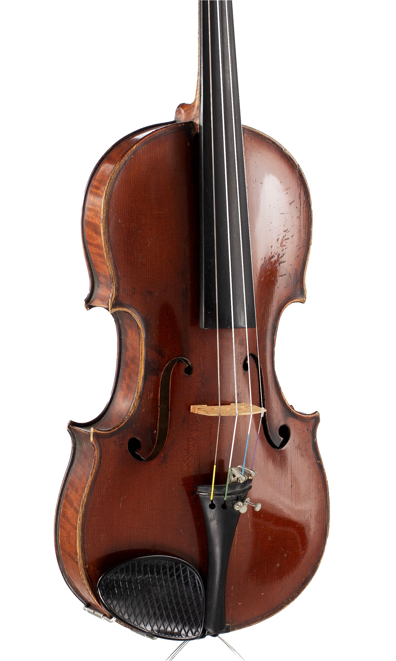 Violin, Workshop of Jérôme Thibouville-Lamy, Mirecourt, circa 1900 — angled view, 30°