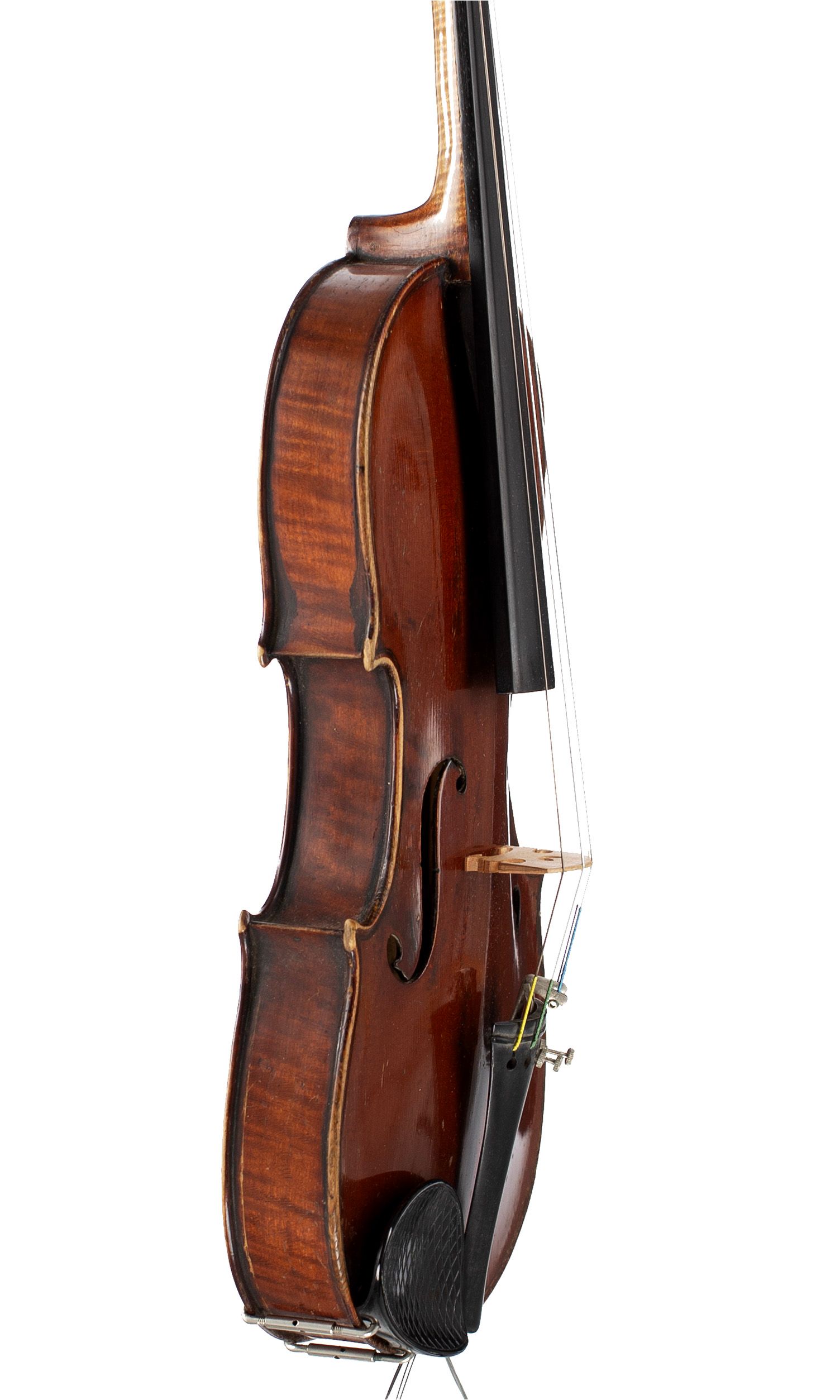 Violin, Workshop of Jérôme Thibouville-Lamy, Mirecourt, circa 1900 — angled view, 70°
