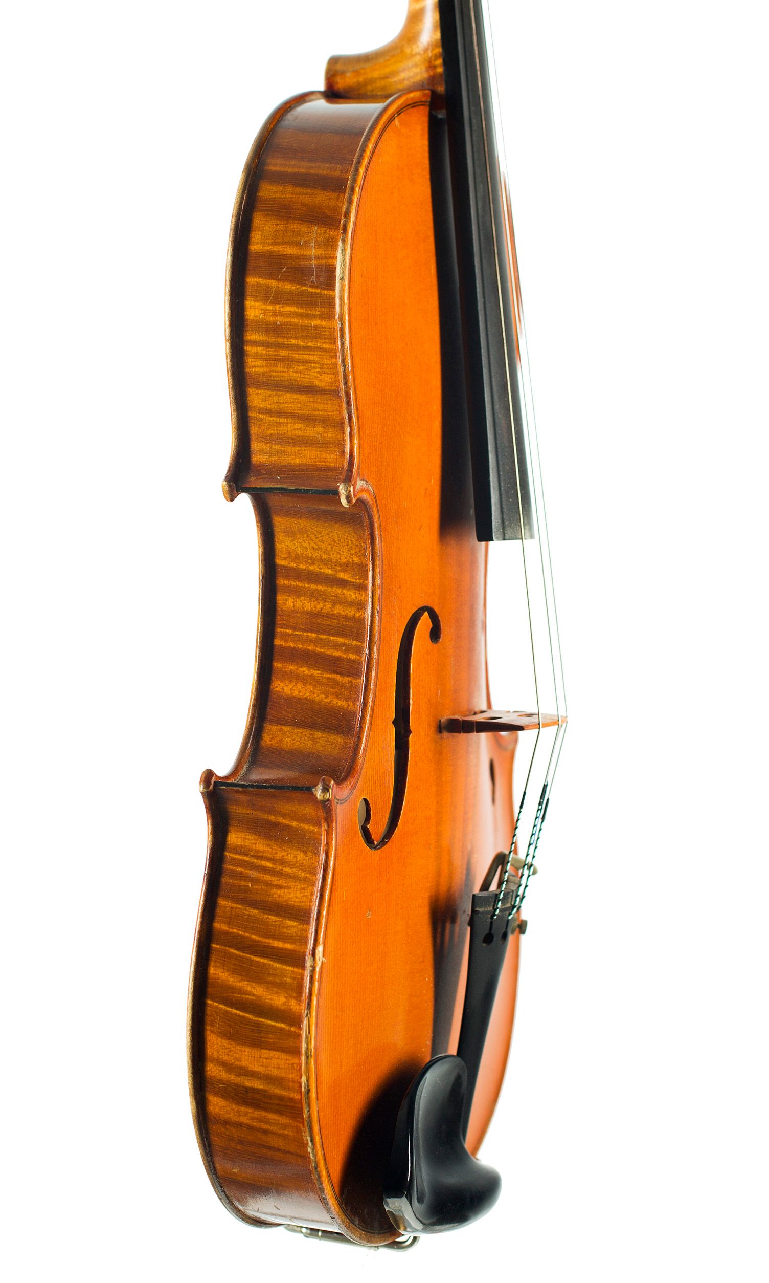 Violin by CH. J. B. Collin-Mezin, Paris, 1906 — angled view, 70°