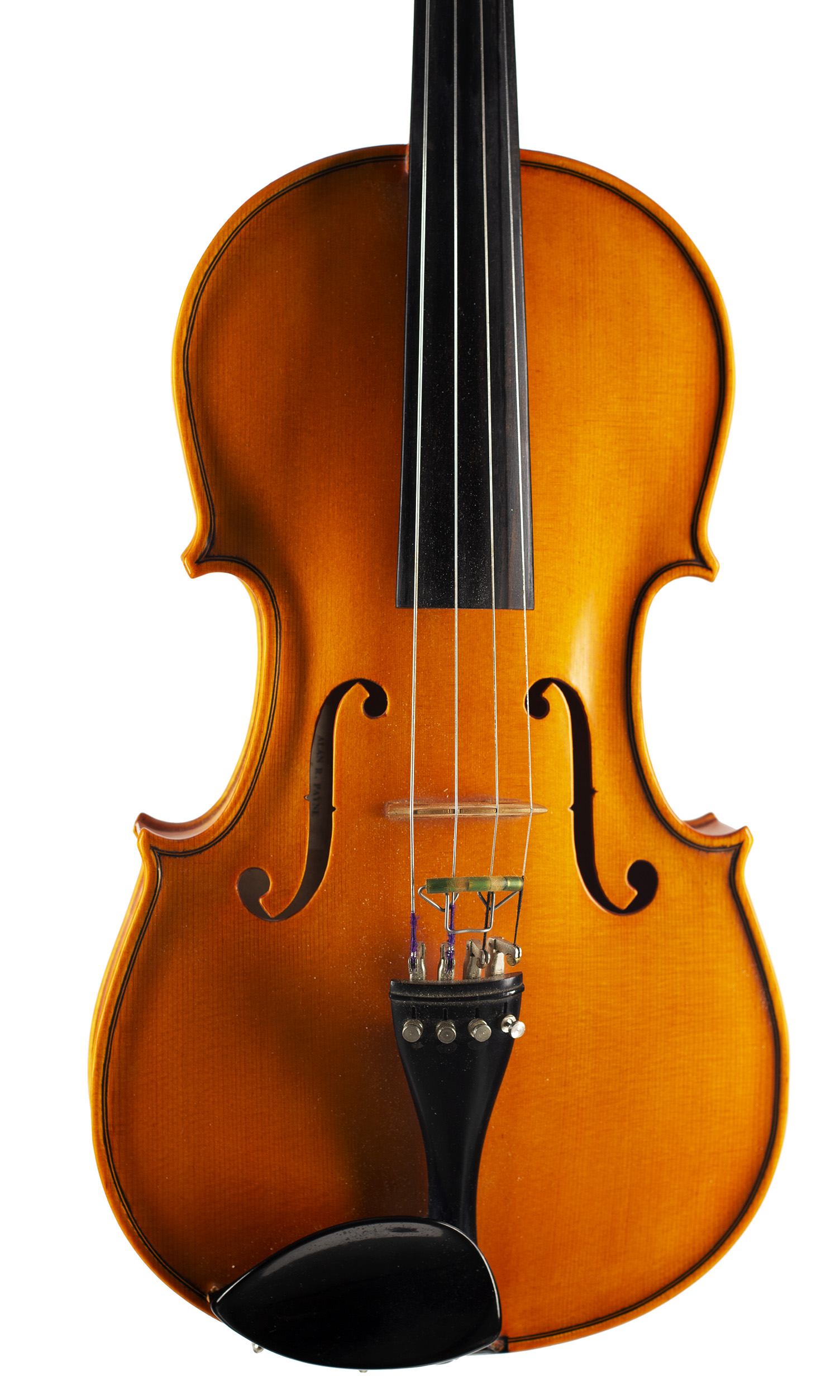 A viola by Alan R. Payne, Machynlleth, 1973 — angled view, 10°