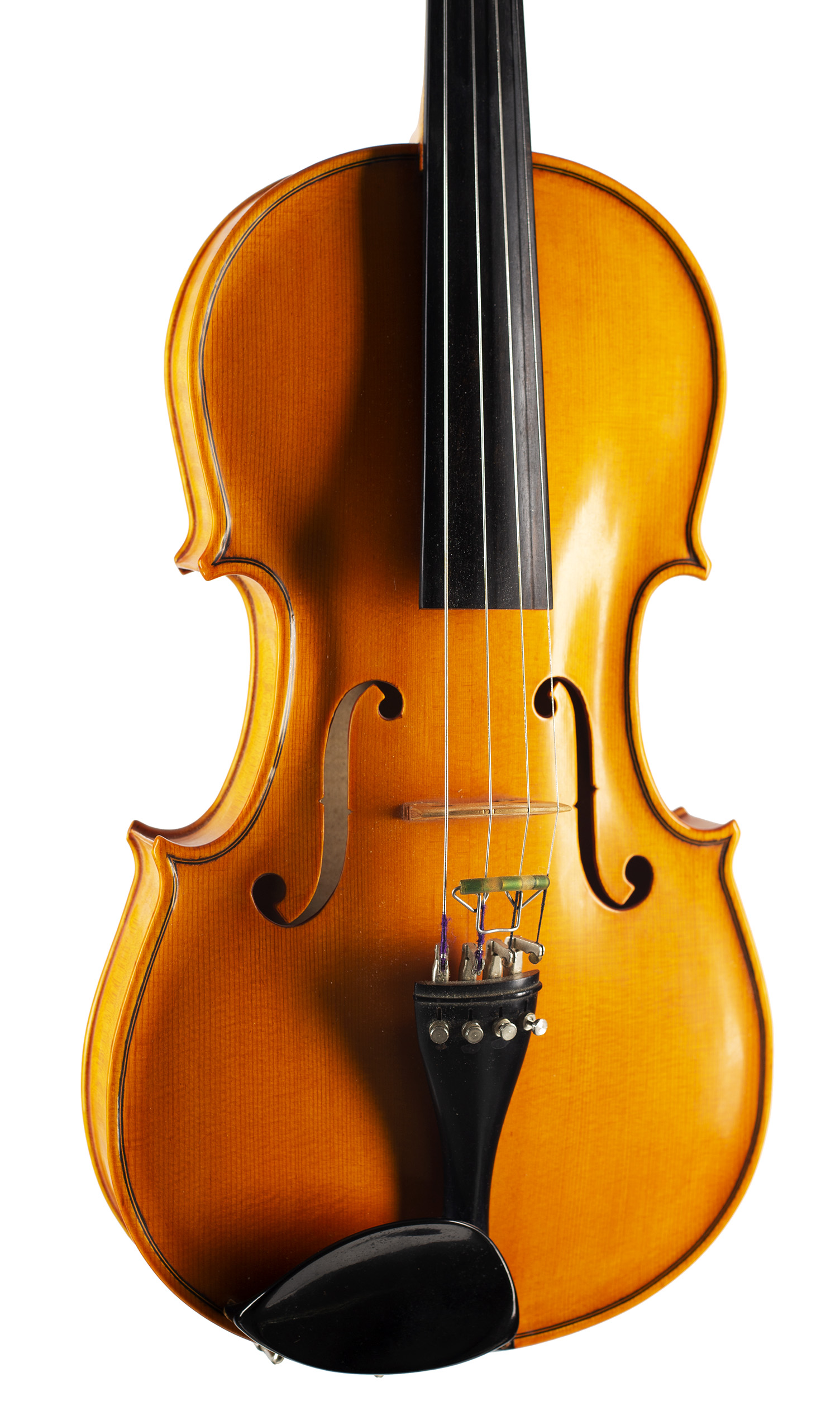 A viola by Alan R. Payne, Machynlleth, 1973 — angled view, 20°