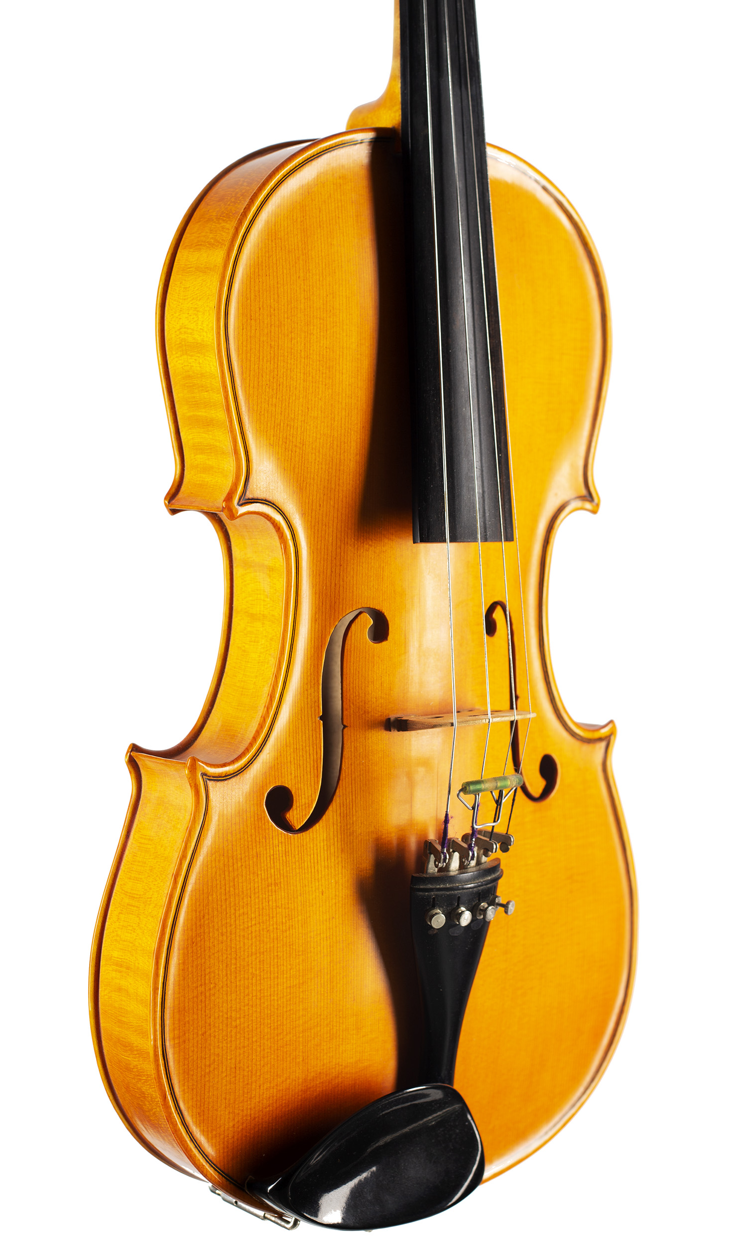 A viola by Alan R. Payne, Machynlleth, 1973 — angled view, 40°