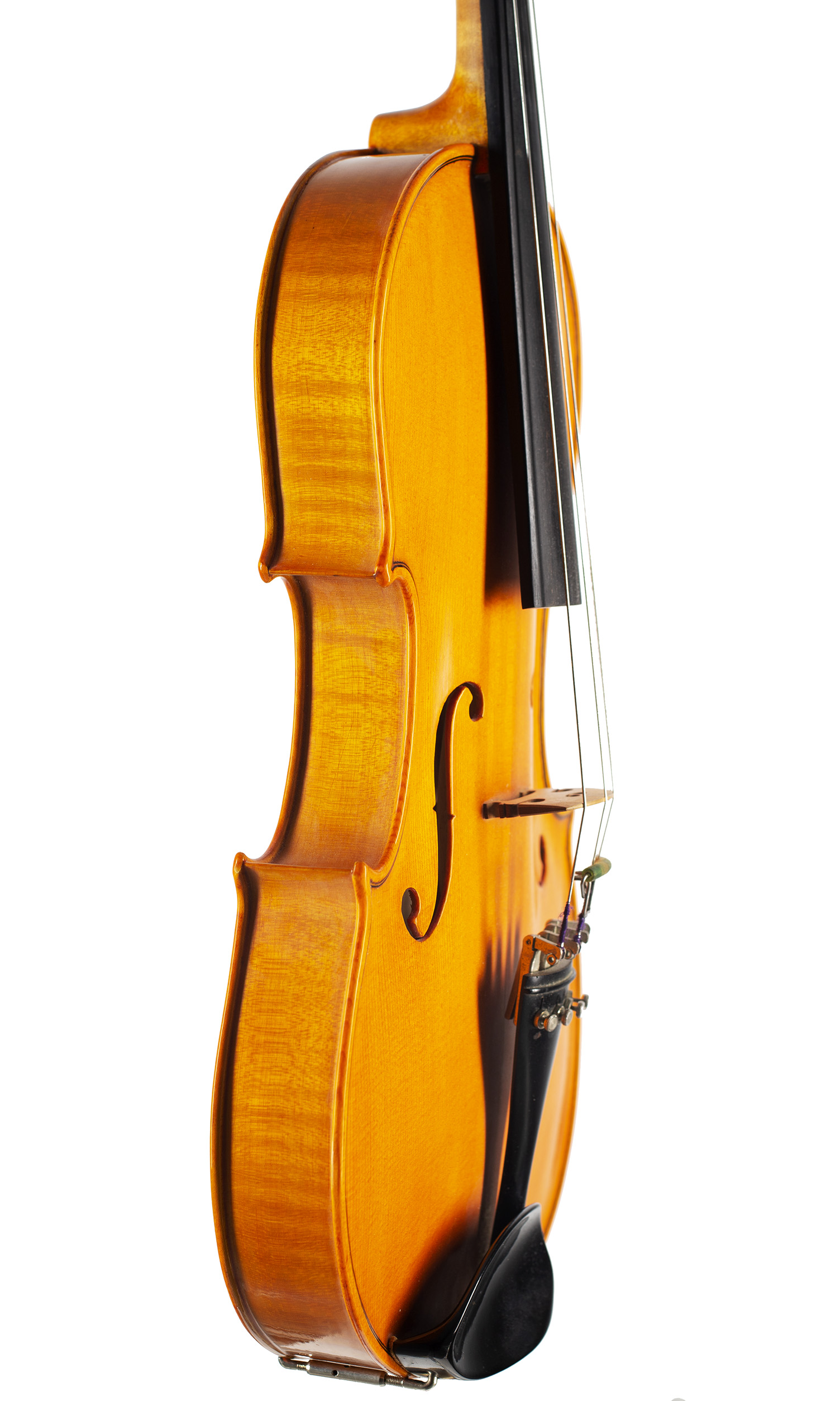 A viola by Alan R. Payne, Machynlleth, 1973 — angled view, 70°