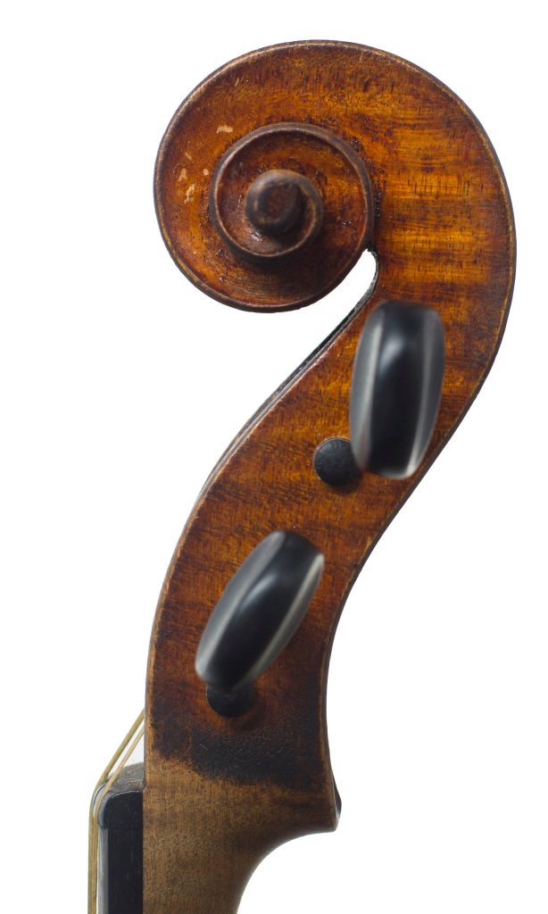 Violin by Malcolm F. Richmond, Falkirk, 1926 — scroll