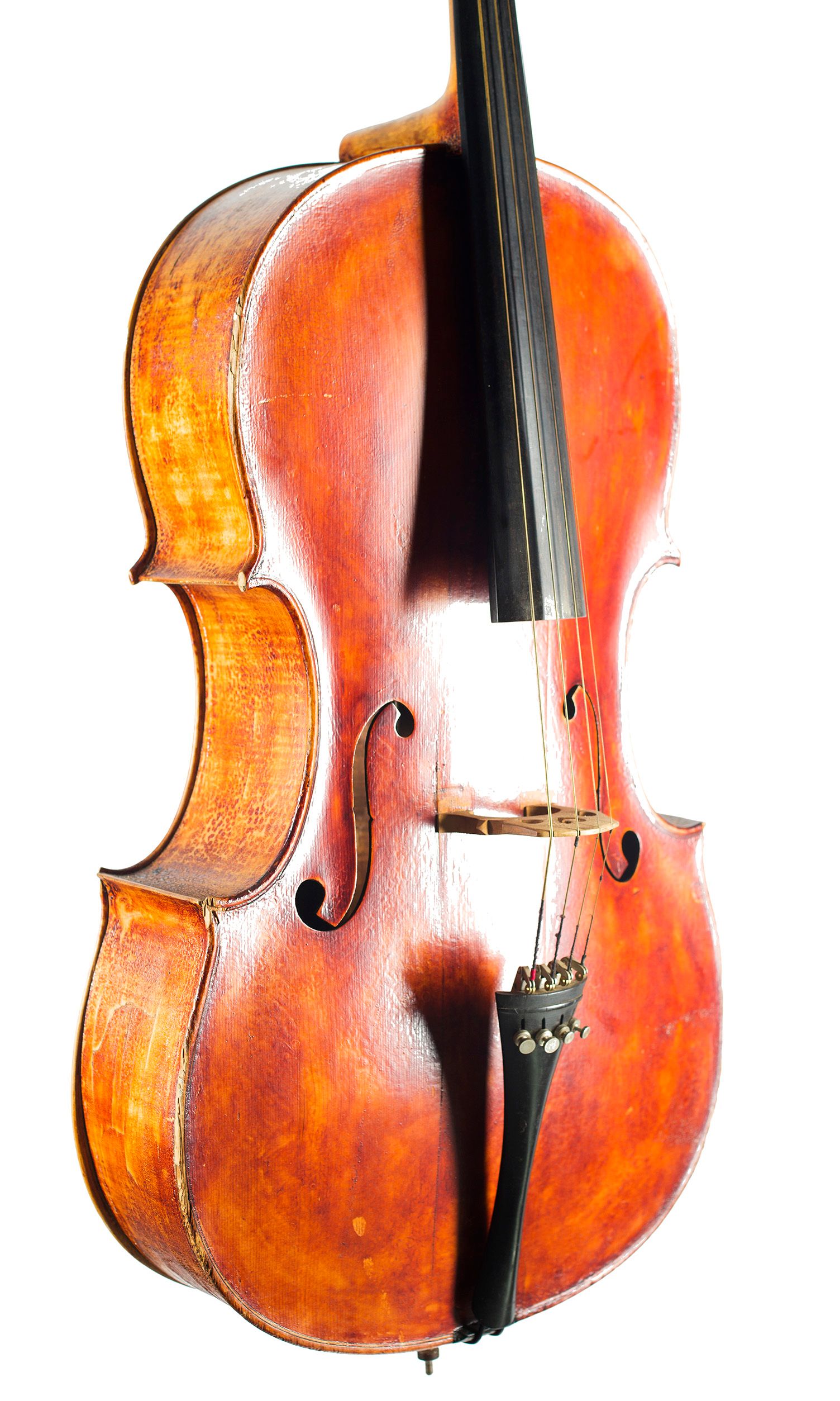 Cello by Marshall Youngman, Halifax, 1918 — angled view, 40°
