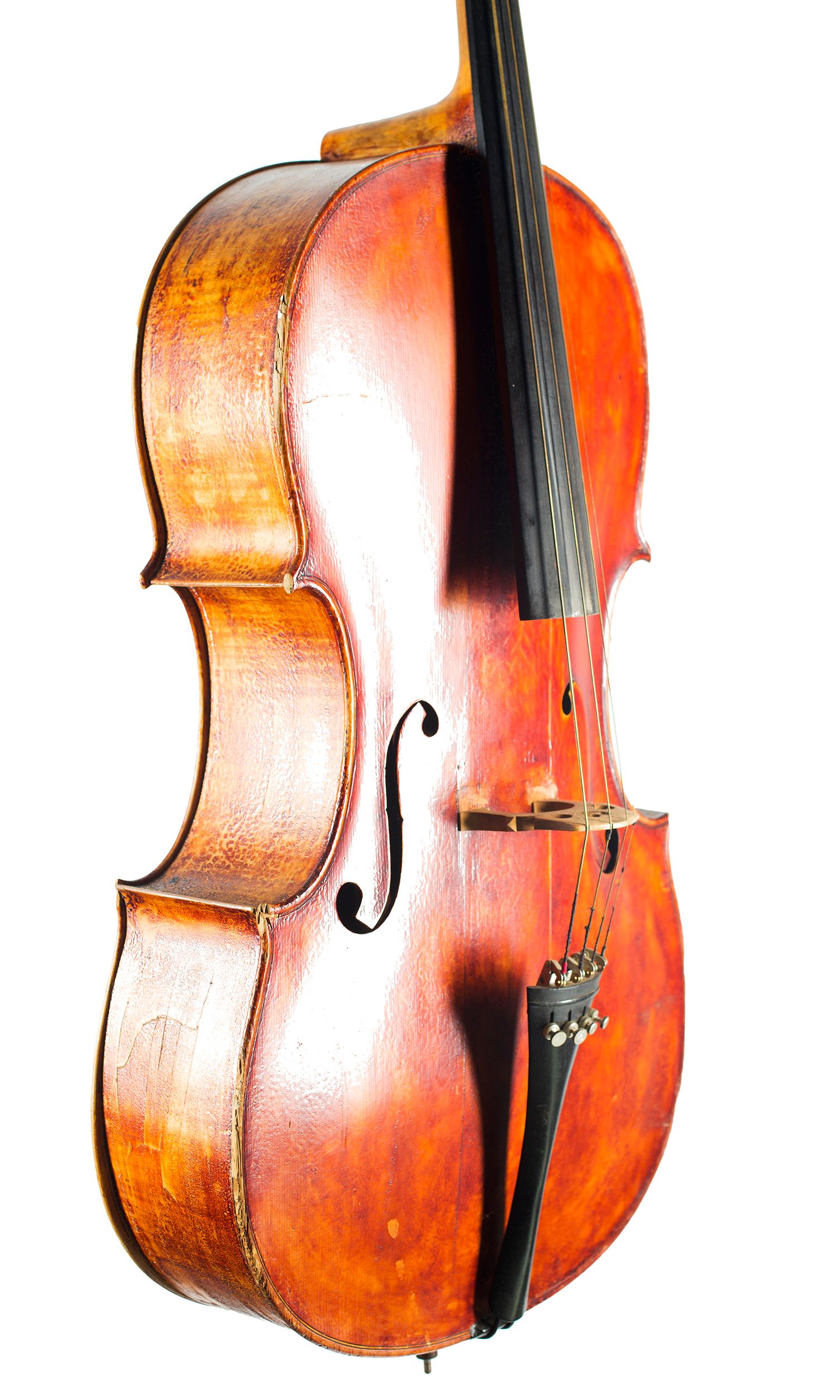 Cello by Marshall Youngman, Halifax, 1918 — angled view, 50°
