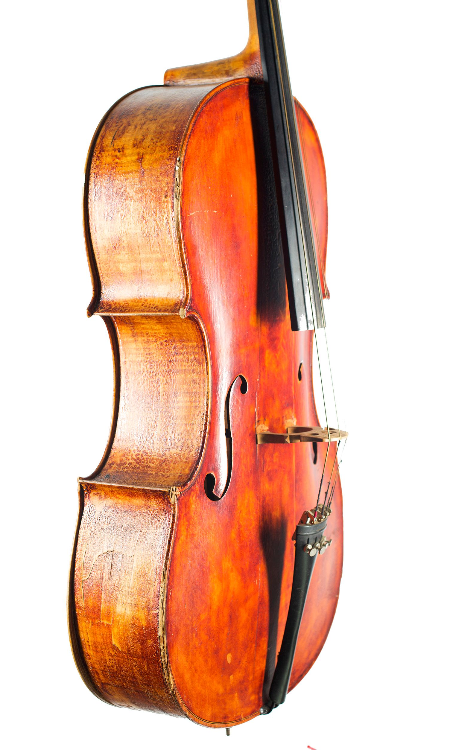 Cello by Marshall Youngman, Halifax, 1918 — angled view, 60°