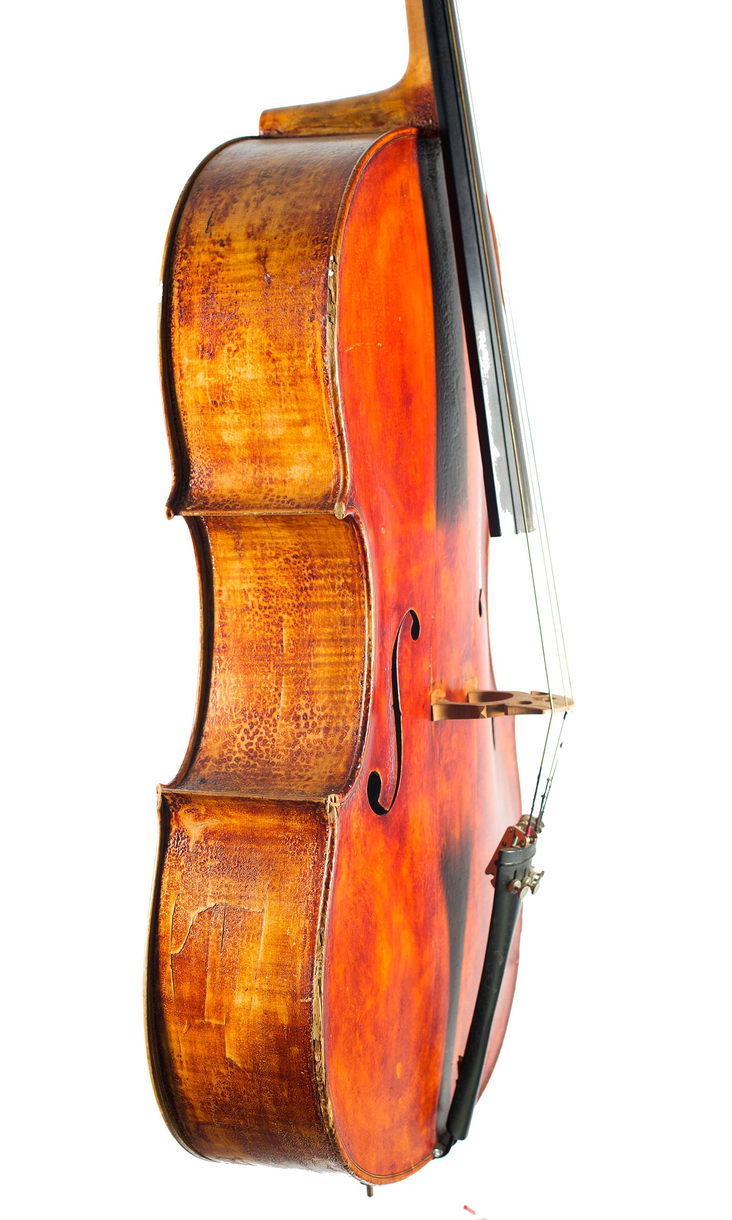 Cello by Marshall Youngman, Halifax, 1918 — angled view, 70°