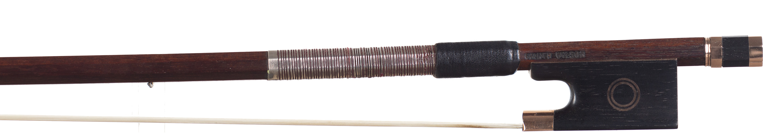 A gold-mounted viola bow by Garner Wilson, London — frog