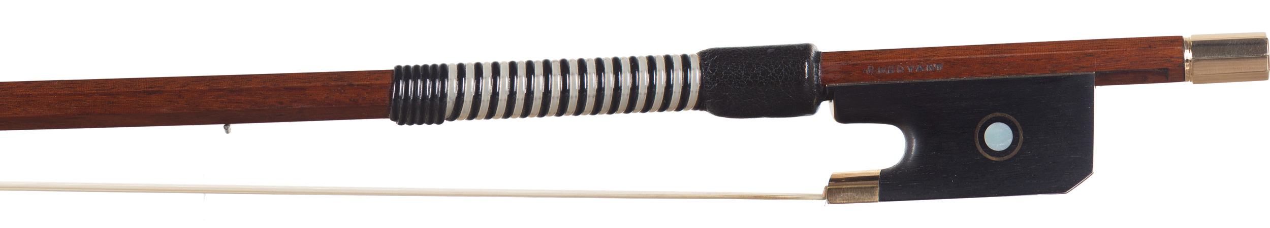 A gold-mounted viola bow by Percival Wilfred Bryant, London — frog
