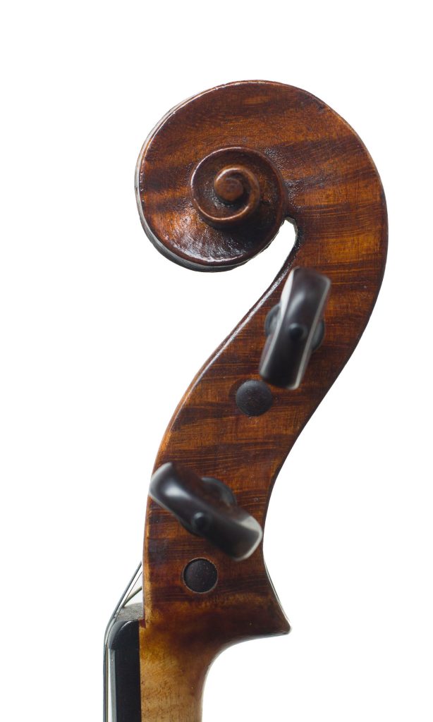 Violin by John Furber, London, circa 1830 — scroll