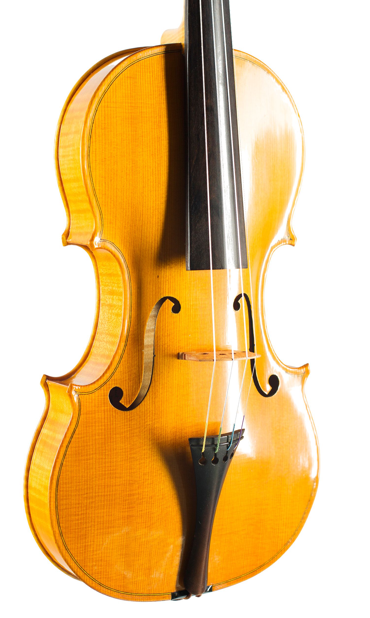 Violin by G. P. Love, Thornton-in-Craven, 1980 — angled view, 30°