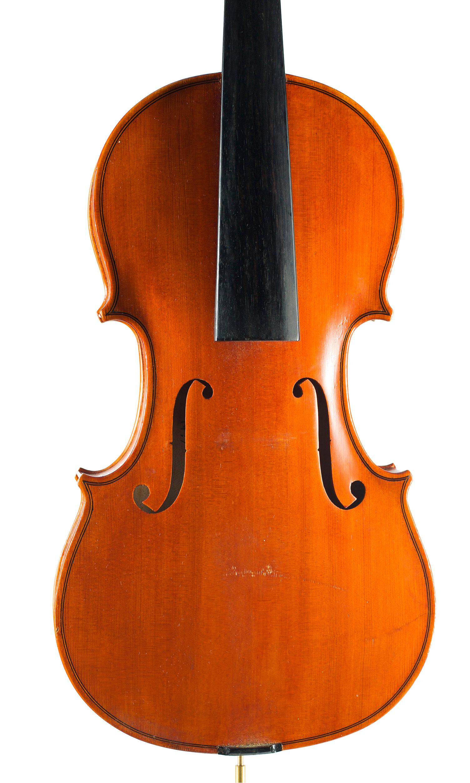 Violin by R. Williams, Oswestry, 1977 — angled view, 10°