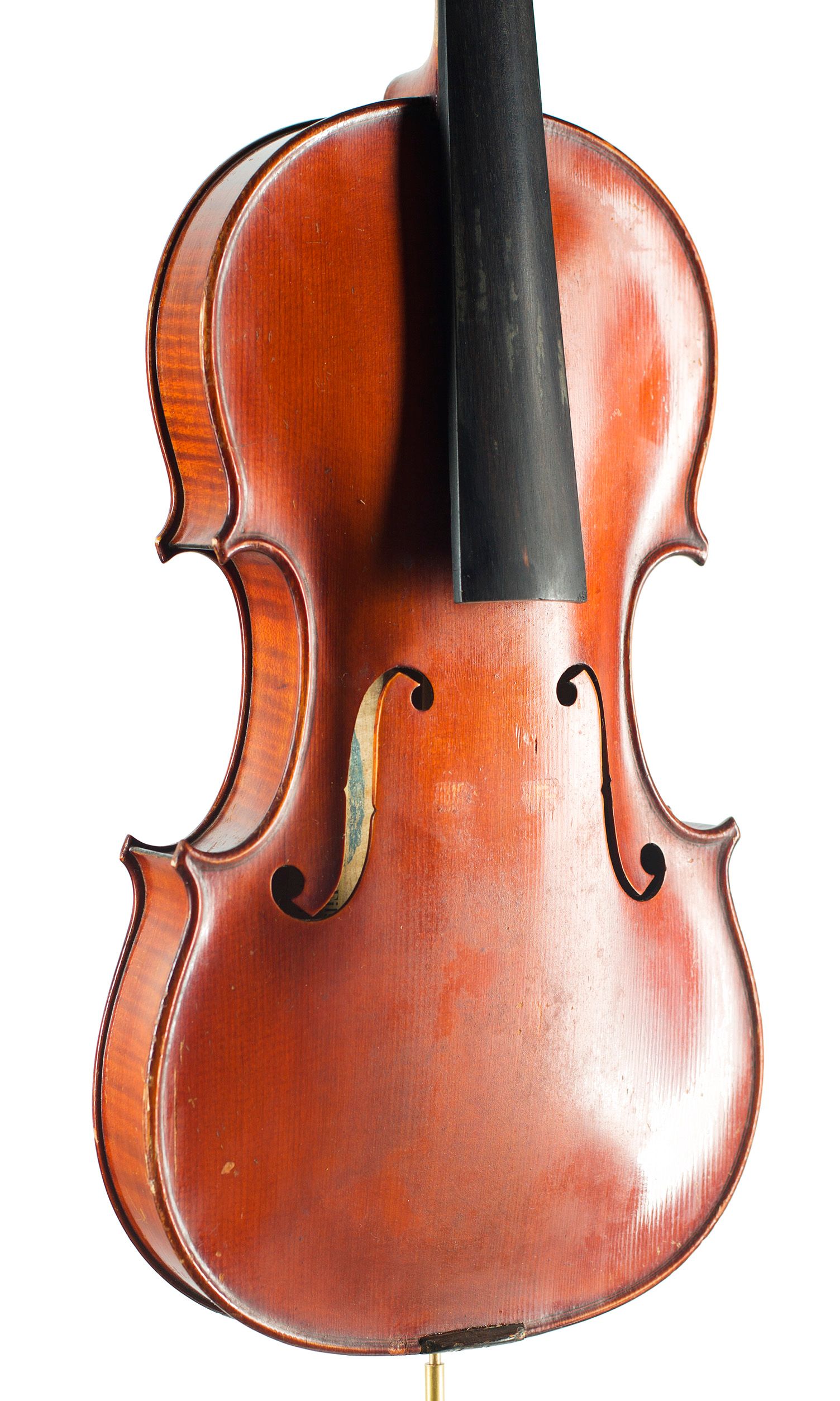 Violin, Workshop of Ch. J. B. Collin-Mezin, Mirecourt, 1928 — angled view, 30°