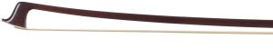 A nickel-mounted violin bow by August Moritz Knopf, circa 1890 — head and frog