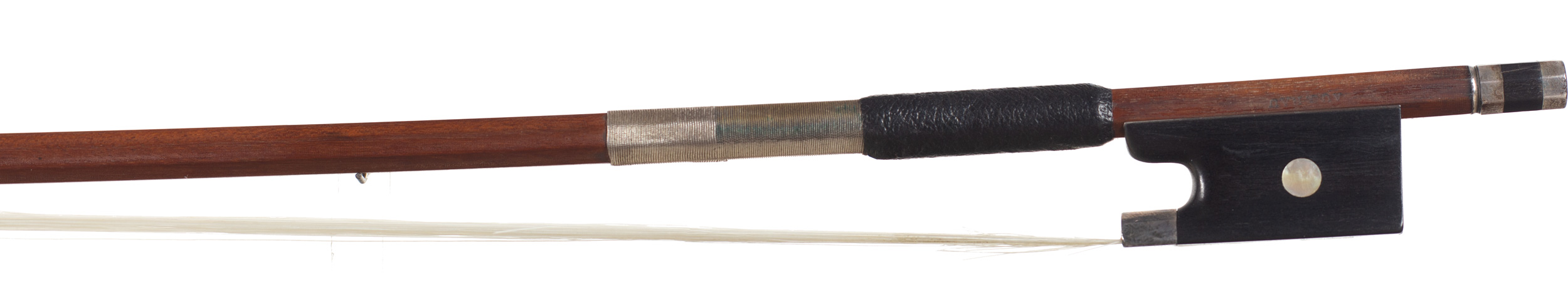 A silver-mounted violin bow by August Rau, Markneukirchen — frog