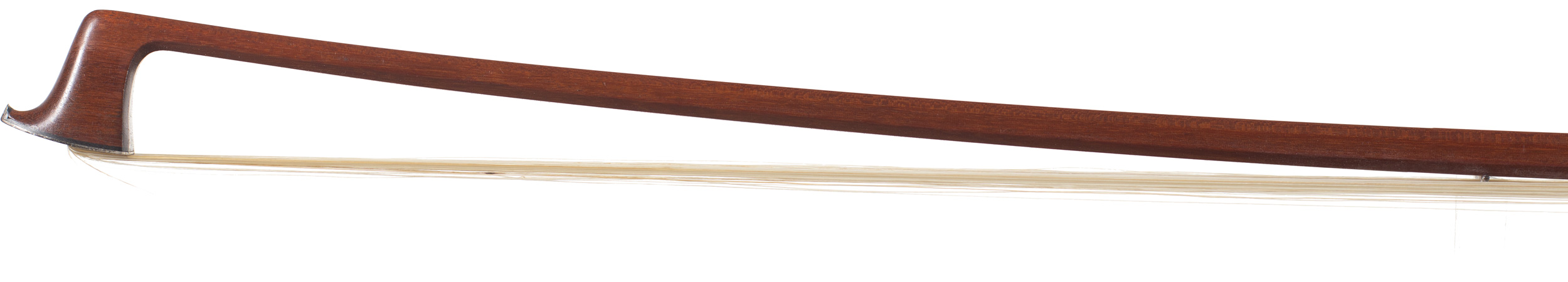 A silver-mounted violin bow by August Rau, Markneukirchen — head