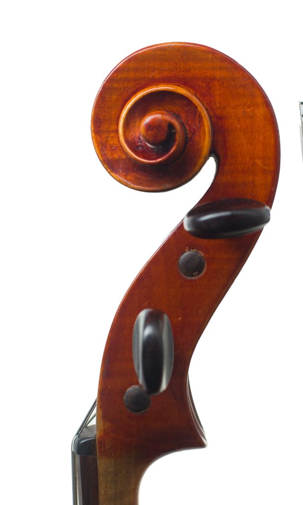 Viola by Gaetano Pareschi, Ferrara, 1947 — scroll